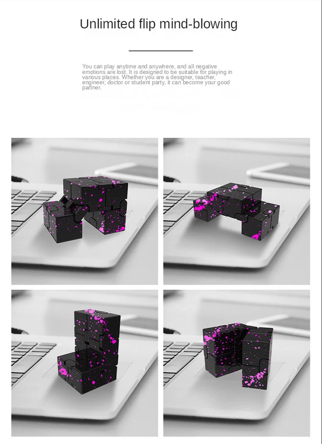 🔄 Kovinski Infinity Magic Cube – mehanska fidget igrača