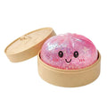 HOT Realistic Giant Dumpling Squeeze Toy with Bamboo Steamer Soft TPR Dough Ball Decompression Fidget Toy Creative Funny Gift