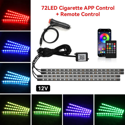 RGB LED ambientna osvetlitev za avto 36/48/72 LED – fotografija izdelka
