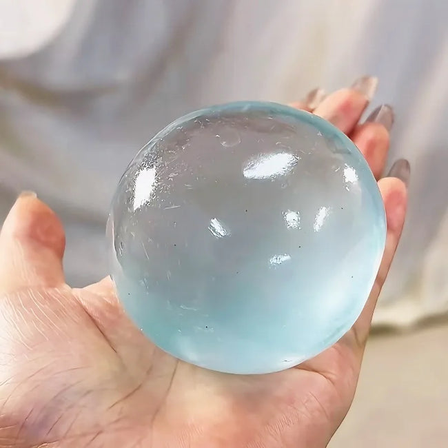 Blue Maltose Squishy Toy Cute Mochi Anti Stress Fidget Toy Soft Simulated Bule Transparent Ball Quick-rebound Decompression Toy