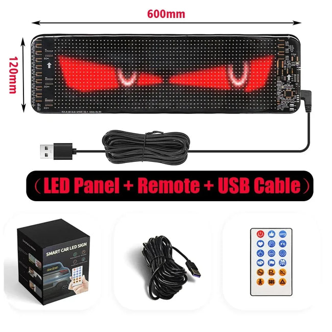 12 V RGB LED matrični zaslon za avto 60 × 12 cm – fotografija izdelka