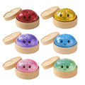 HOT Realistic Giant Dumpling Squeeze Toy with Bamboo Steamer Soft TPR Dough Ball Decompression Fidget Toy Creative Funny Gift