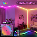RGB LED neon trak 5–30 m z aplikacijo in daljincem – IP65, glasbena sinhronizacija, časovnik