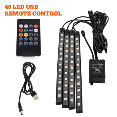 RGB LED ambientna osvetlitev za avto 36/48/72 LED – fotografija izdelka