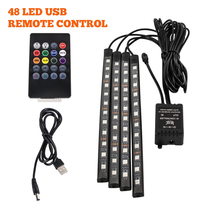RGB LED ambientna osvetlitev za avto 36/48/72 LED – fotografija izdelka