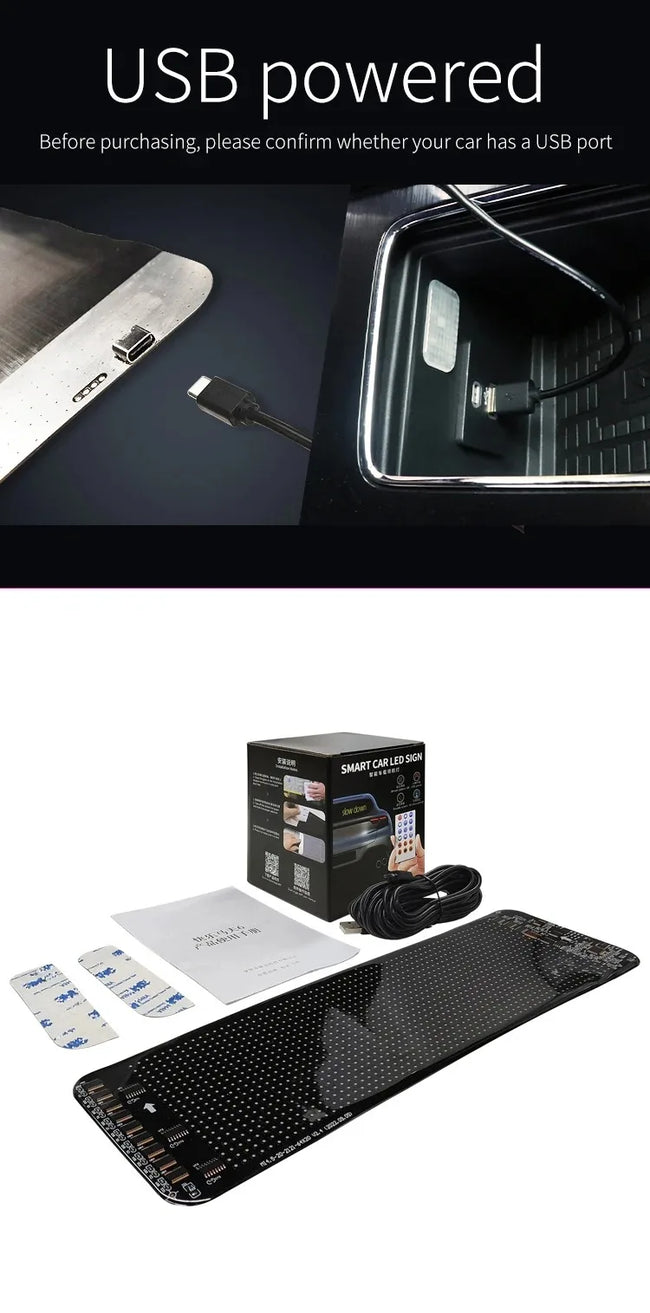 12 V RGB LED matrični zaslon za avto 60 × 12 cm – fotografija izdelka