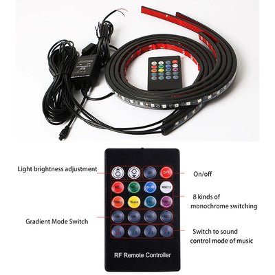 LED podvozna osvetlitev za avto RGB z aplikacijo ali daljincem – fotografija izdelka