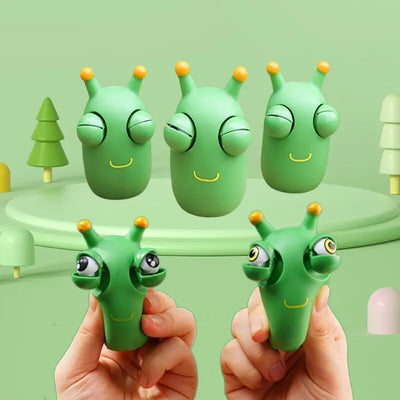 👀 Zeleni Squishy Toy črv – antistresna igračka