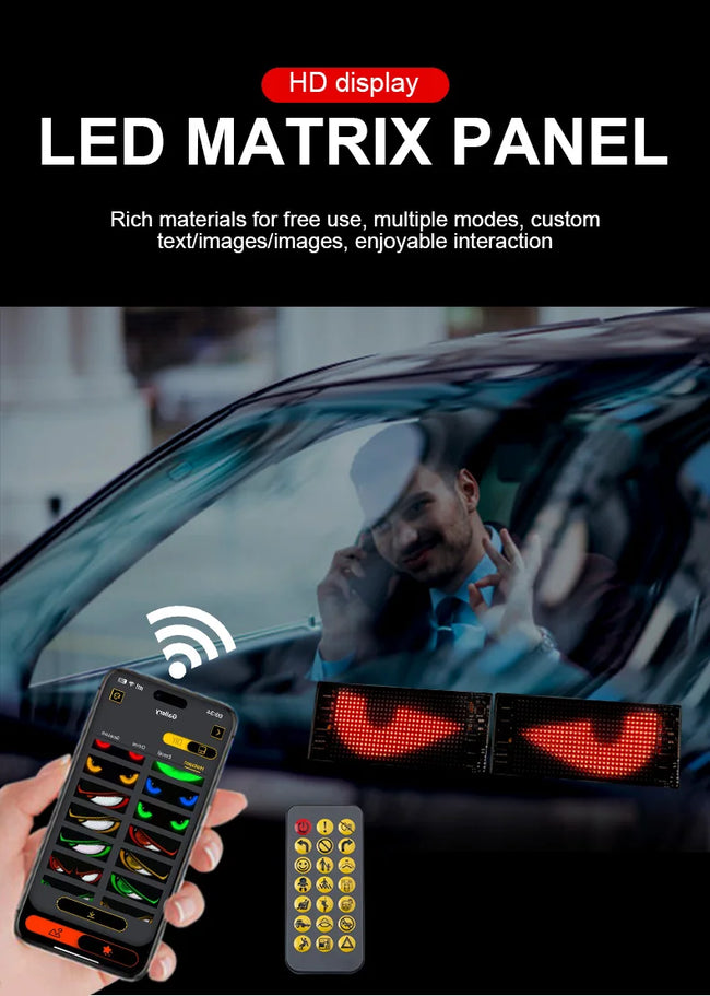 LED matrični zaslon za avto z aplikacijo in daljincem – fotografija izdelka
