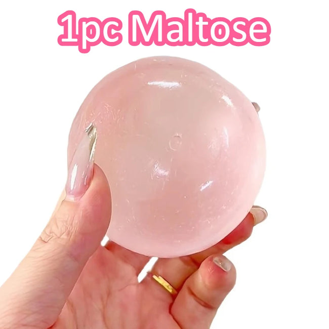 Blue Maltose Squishy Toy Cute Mochi Anti Stress Fidget Toy Soft Simulated Bule Transparent Ball Quick-rebound Decompression Toy