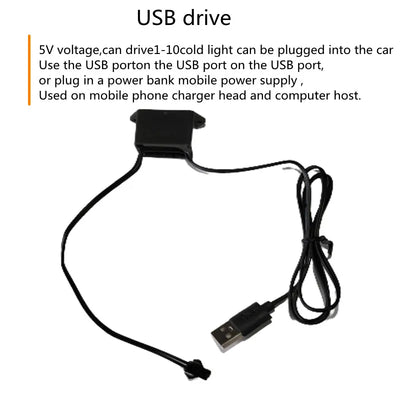 LED neon trak za notranjost avta 1/3/5 m USB – fotografija izdelka