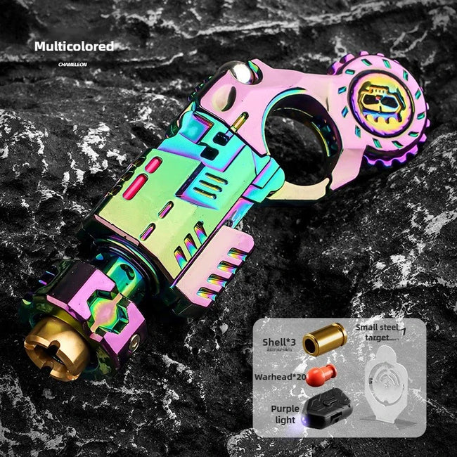 🔫 Kovinski Launcher Fidget Pistol Set – mehanska antistresna igrača