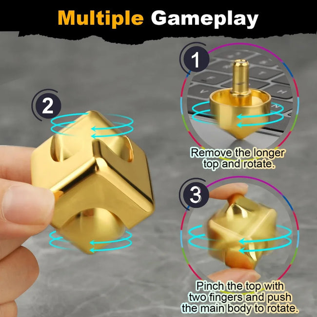 ⚙️ Kovinski Cube Spinner – 3D EDC Fidget igrača