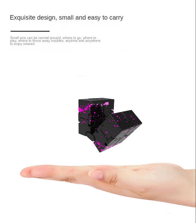 🔄 Kovinski Infinity Magic Cube – mehanska fidget igrača
