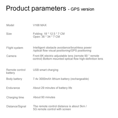 V168 MAX GPS dron – fotografija izdelka 36