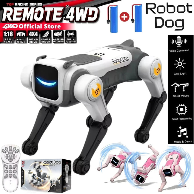 Pametni AI RC robotski pes 4WD z glasovnim upravljanjem 🐶