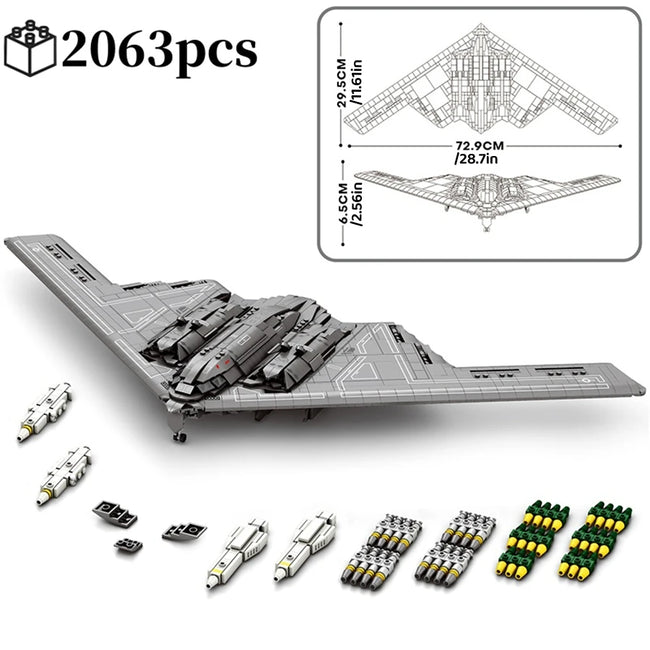 2063-delni B-2 Stealth – gradbeni model letala – slika 7