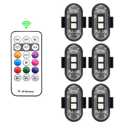 Brezžična LED opozorilna utripalka 1–6 kosov z USB polnjenjem – fotografija izdelka