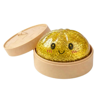 HOT Realistic Giant Dumpling Squeeze Toy with Bamboo Steamer Soft TPR Dough Ball Decompression Fidget Toy Creative Funny Gift