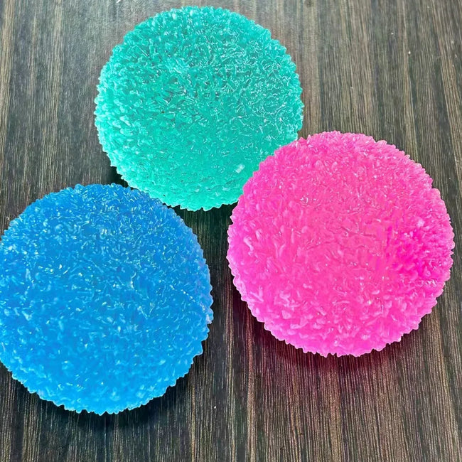 🧊 Modri Squishy Toy Mochi – prosojna antistresna igračka