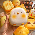 Squishy Cute Cartoon Simulated Bread Squeeze Toy Soft Stress Relief Slow Rising Sensory Fidget for Anxiety Gifts for Kids Adults