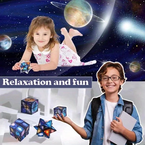 🌌 2-v-1 Star Sky Infinity Cube – fidget puzzle igrača