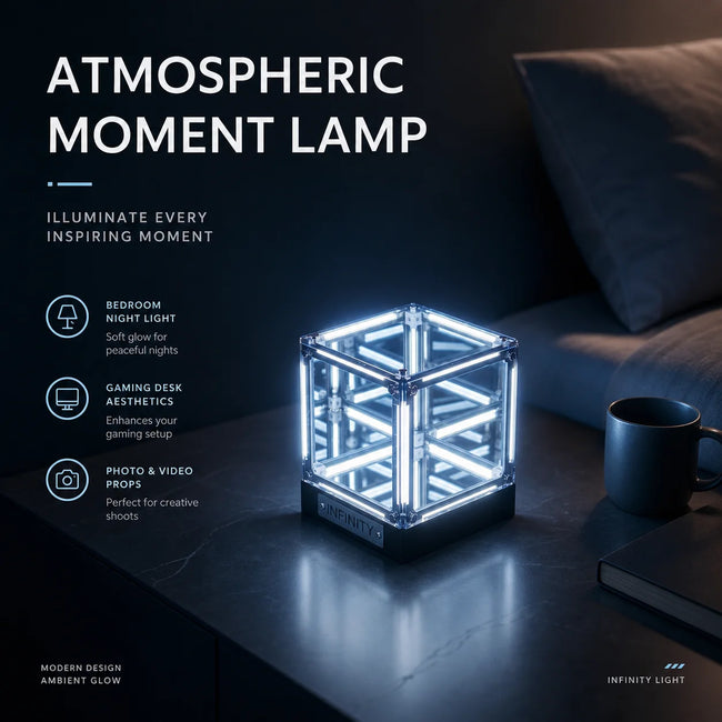 💡 Hypercube LED Namizna Svetilka – 3D infinity efekt