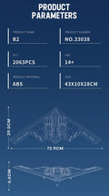 2063-delni B-2 Stealth – gradbeni model letala – slika 12