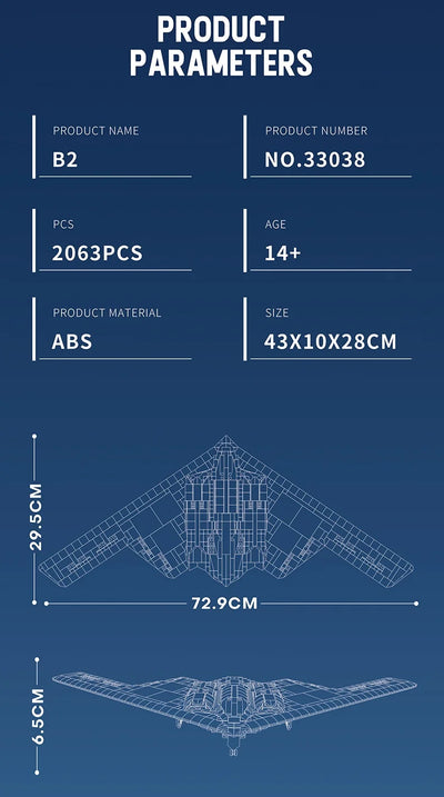 2063-delni B-2 Stealth – gradbeni model letala – slika 12