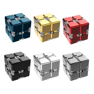 🔄 Kovinski Infinite Magic Cube – mehanska fidget igrača
