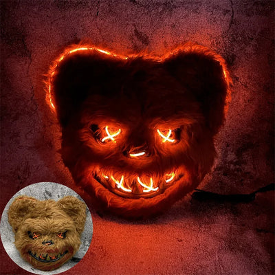 LED svetleča maska zajec/medved za Halloween – različica A