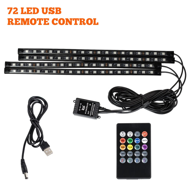 RGB LED ambientna osvetlitev za avto 36/48/72 LED – fotografija izdelka