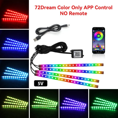 RGB LED ambientna osvetlitev za avto 36/48/72 LED – fotografija izdelka