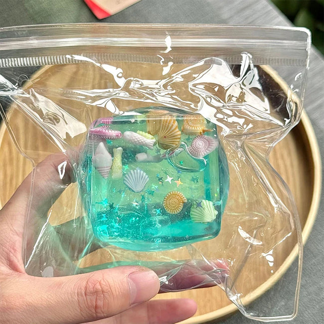 Ocean Shells Squishy Stress Balls Fidget Toy Super Soft Transparent Star Maltose Cubes Squeeze Fidget Toy Adult Stress Relief