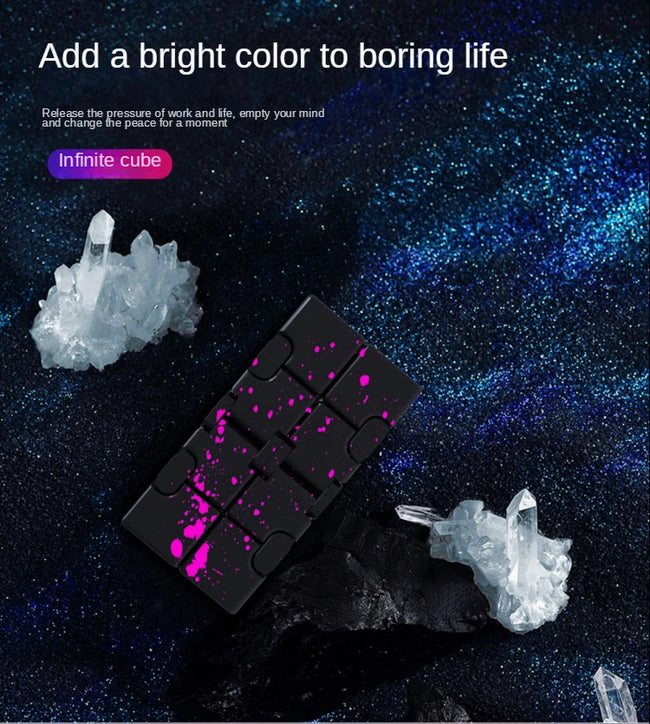 🔄 Kovinski Infinity Magic Cube – mehanska fidget igrača