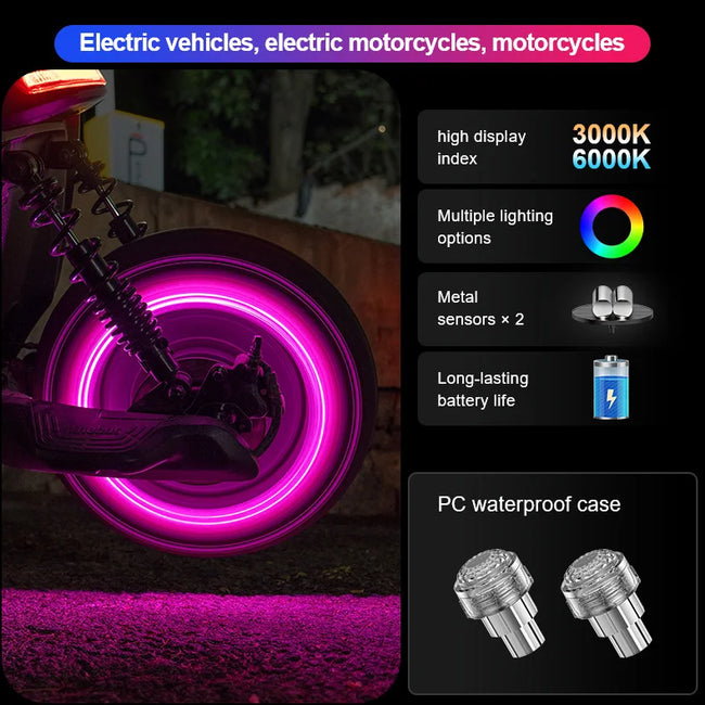 LED lučka za ventil pnevmatike – 7 barv – fotografija izdelka