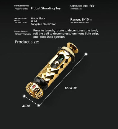 🔫 Kovinski Launcher Fidget Pistol Set – mehanska antistresna igrača