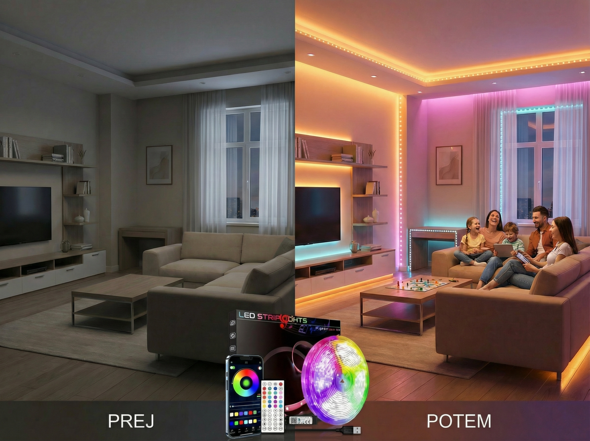 LED lučke + daljinec + aplikacija 😌
