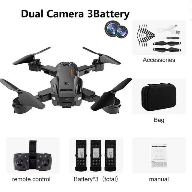 Zložljiv Dron s kamero + daljinec + aplikacija za upravljanje