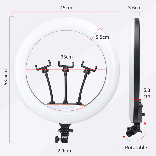 45cm Pro LED Ring Light s stojalom višine 190cm